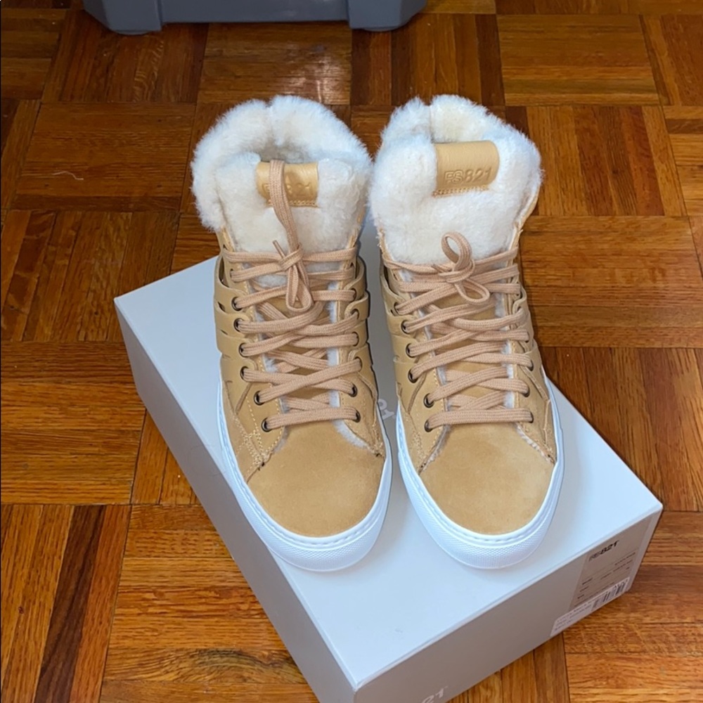 PS821 Limited Edition Camel Shearling High-tops